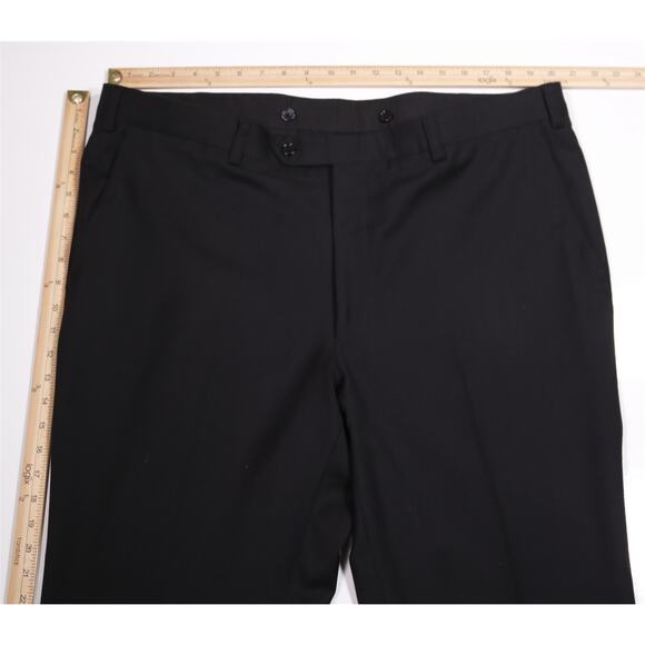 Custom Made Solid Black Super 220's Wool & Cashmere Dress Pants 42x30 - Picture 4 of 7